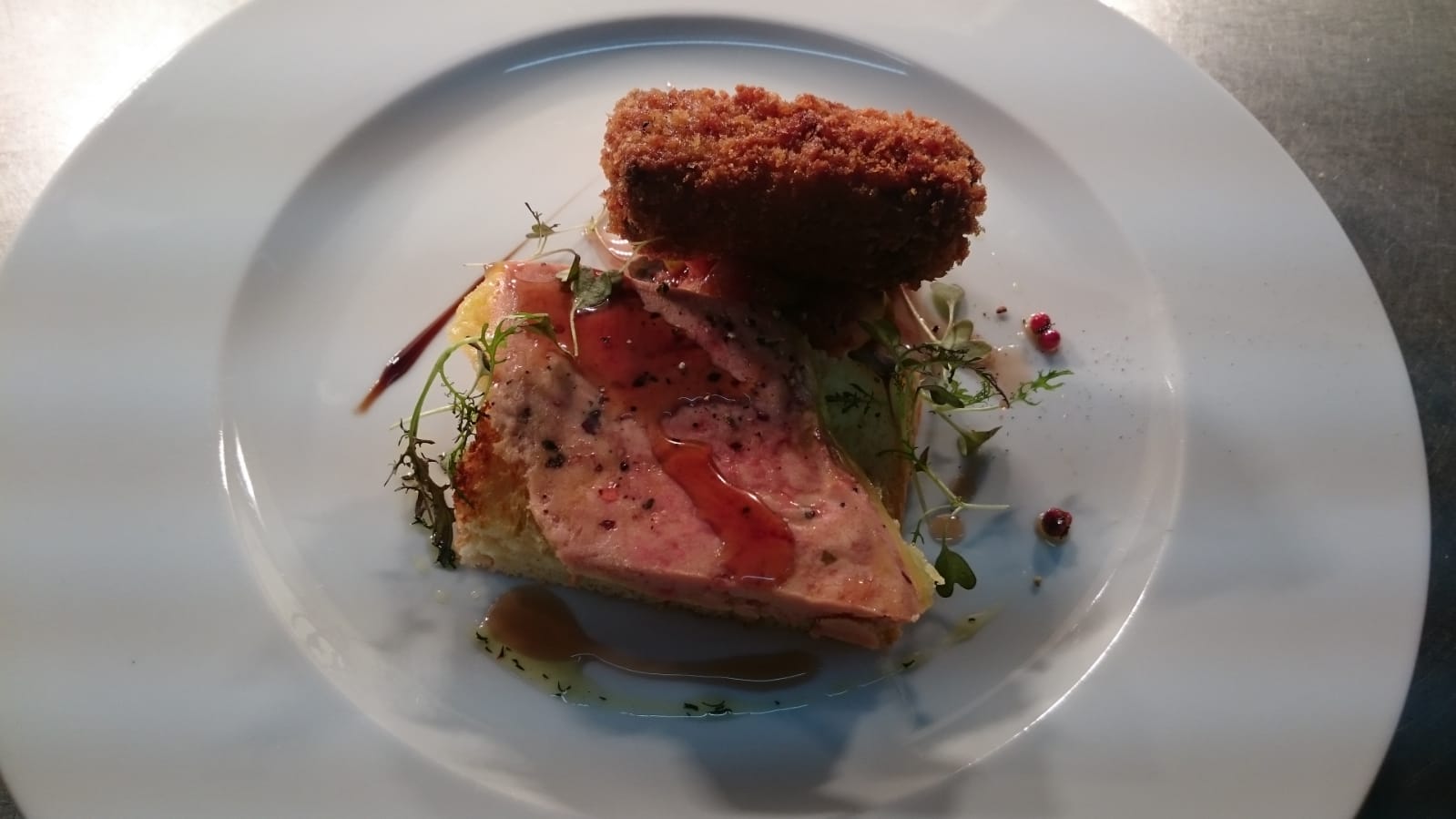 Chicken liver parfait prepared at The French Pantry